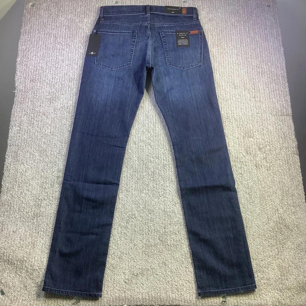 7 For All Mankind Mens The Straight Airweft Denim Jeans Blue Size 31 x 34 NWT